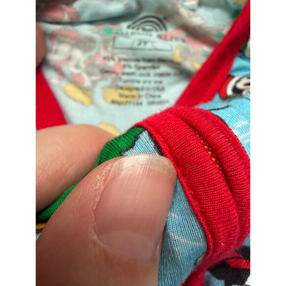 Bamboo Bliss Mickey Mouse Christmas Holiday Pajamas 2T Zip-Up Bamboo Sleeper - Picture 2 of 5